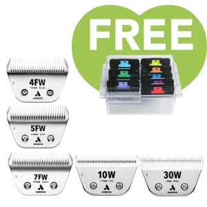 CeramicEdge Wide Blade Set of 5 with Free 8pc Wide Comb Set by Andis
