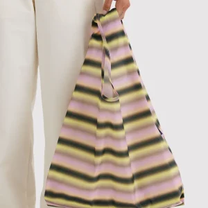 Standard Baggu Reusable Bag in Gradient Stripe Pink & Yellow (FINAL SALE)
