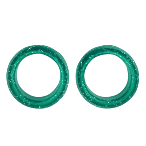 Pack of 2 Premium Scissor Finger Ring Inserts in Teal Sparkle by PetStore.Direct