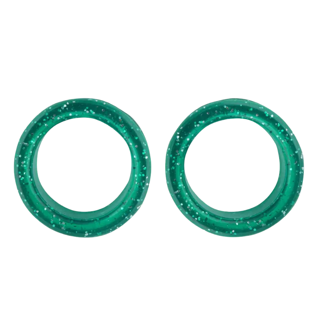 Pack of 2 Premium Scissor Finger Ring Inserts in Teal Sparkle by PetStore.Direct