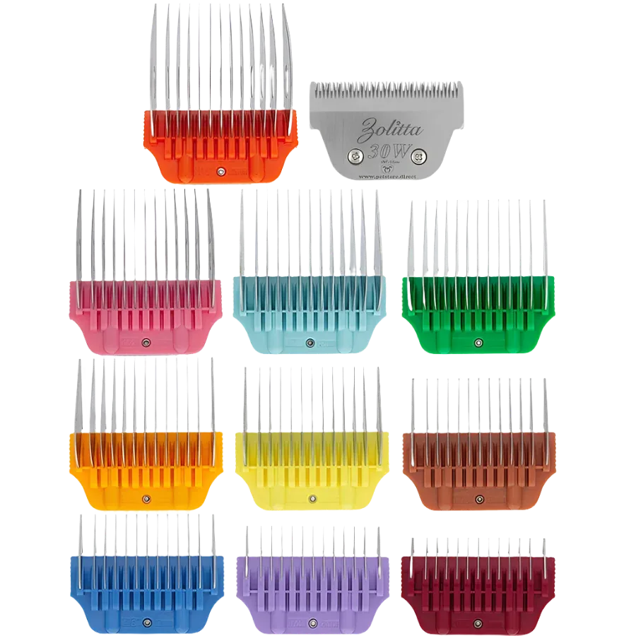 10 Colored Combs 1/8″ through 1 1/2″ with 30W by Zolitta