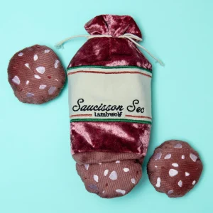 Saucisson Sec Squeaky Enrichment Plush Dog Toy (FINAL SALE)