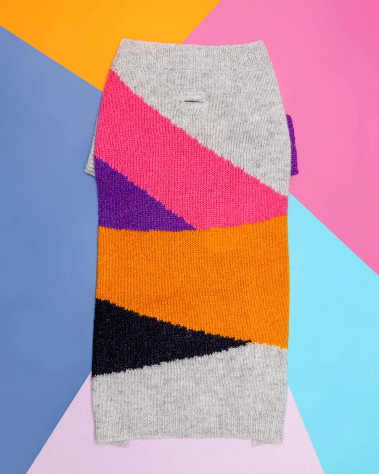 Asymmetric Dog Sweater in Grey <>