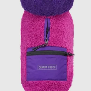 Cool Factor Fleece Dog Hoodie in Pink & Purple (FINAL SALE)