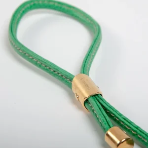 Italian Leather Dog Leash in Green