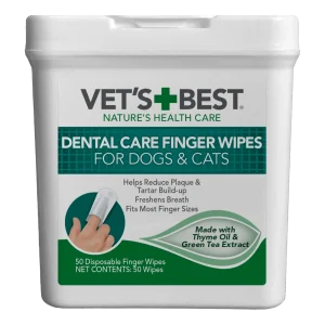 Vet's Best Dental Care Finger Wipes for Dogs and Cats 50ct