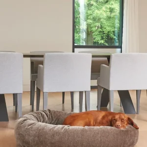 Donut Dog Bed in Bark Washed Microvelvet (Direct-Ship)
