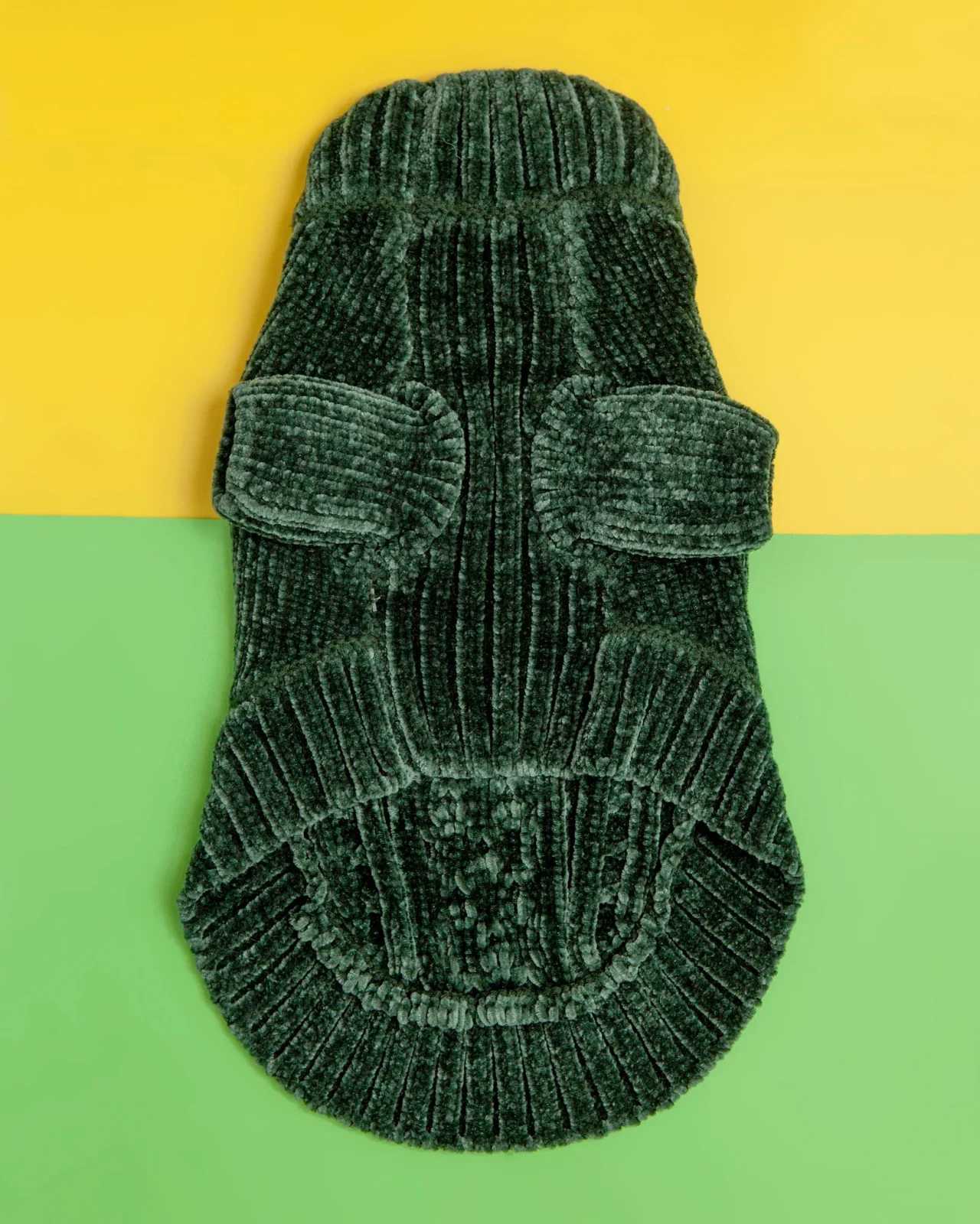Cozy Chenille Dog Sweater in Forest Green <> - Image 2