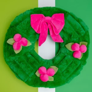 Sweet Holly Berry Wreath Squeaky Plush Dog Toy (15") (FINAL SALE)