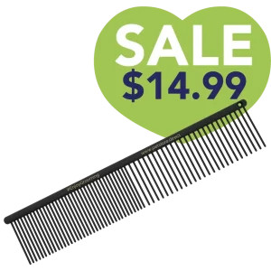 7" 50/50 Round Black Comb by PetStore.Direct