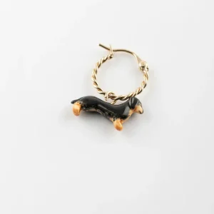 Porecelain Dog Charm Earring
