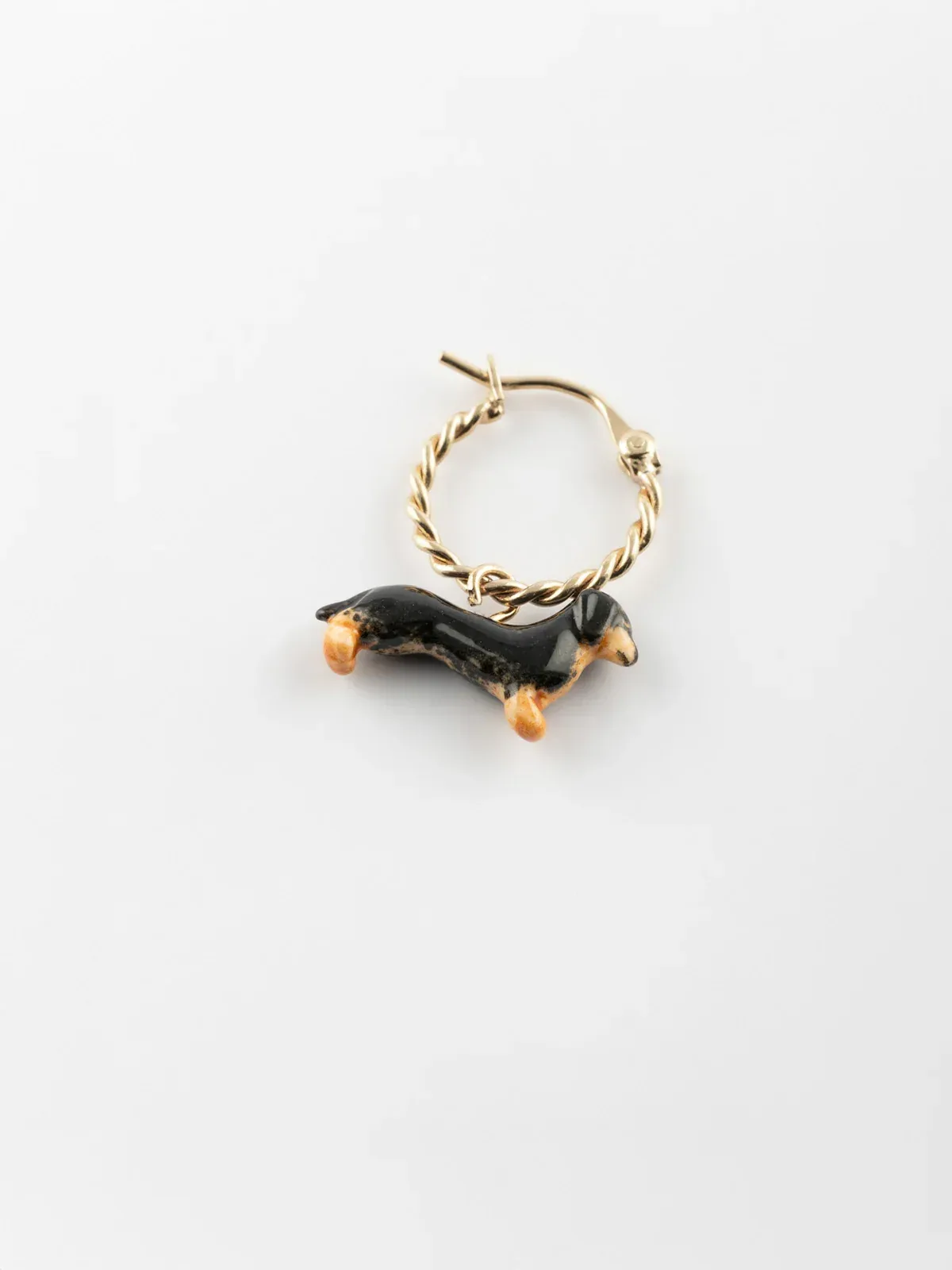 Porecelain Dog Charm Earring