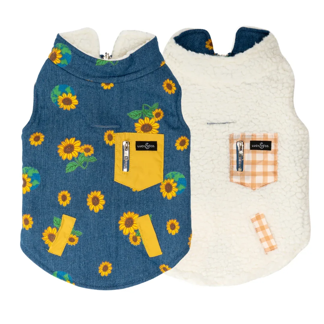Sunflower Power Reversible Teddy Vest