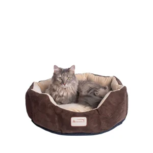 Armarkat Mocha & Beige Faux Suede Cuddler Cat Bed