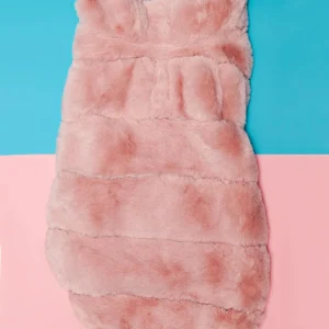 Faux Fur Coat in Blush
