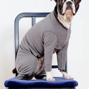 Stretch Fleece Onesie in Charcoal (Made in the USA, DOG & CO. + GOLD PAW Exclusive!)