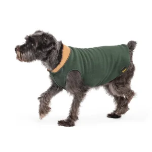 Double Fleece Dog Pullover in Hunter Green & Chipmunk (Made in the USA)