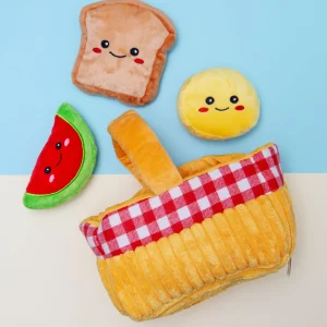 Picnic Basket Interactive Plush Dog Toy Set