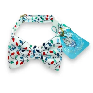 Christmas Lights Cat Collar and Bowtie Set (Made in the USA)