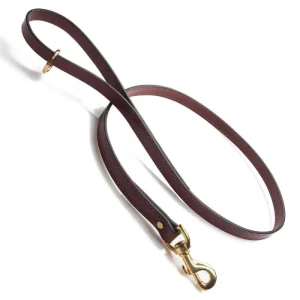 Leather Snap Dog Leash in Chestnut (4ft) (Made in the USA) (FINAL SALE)