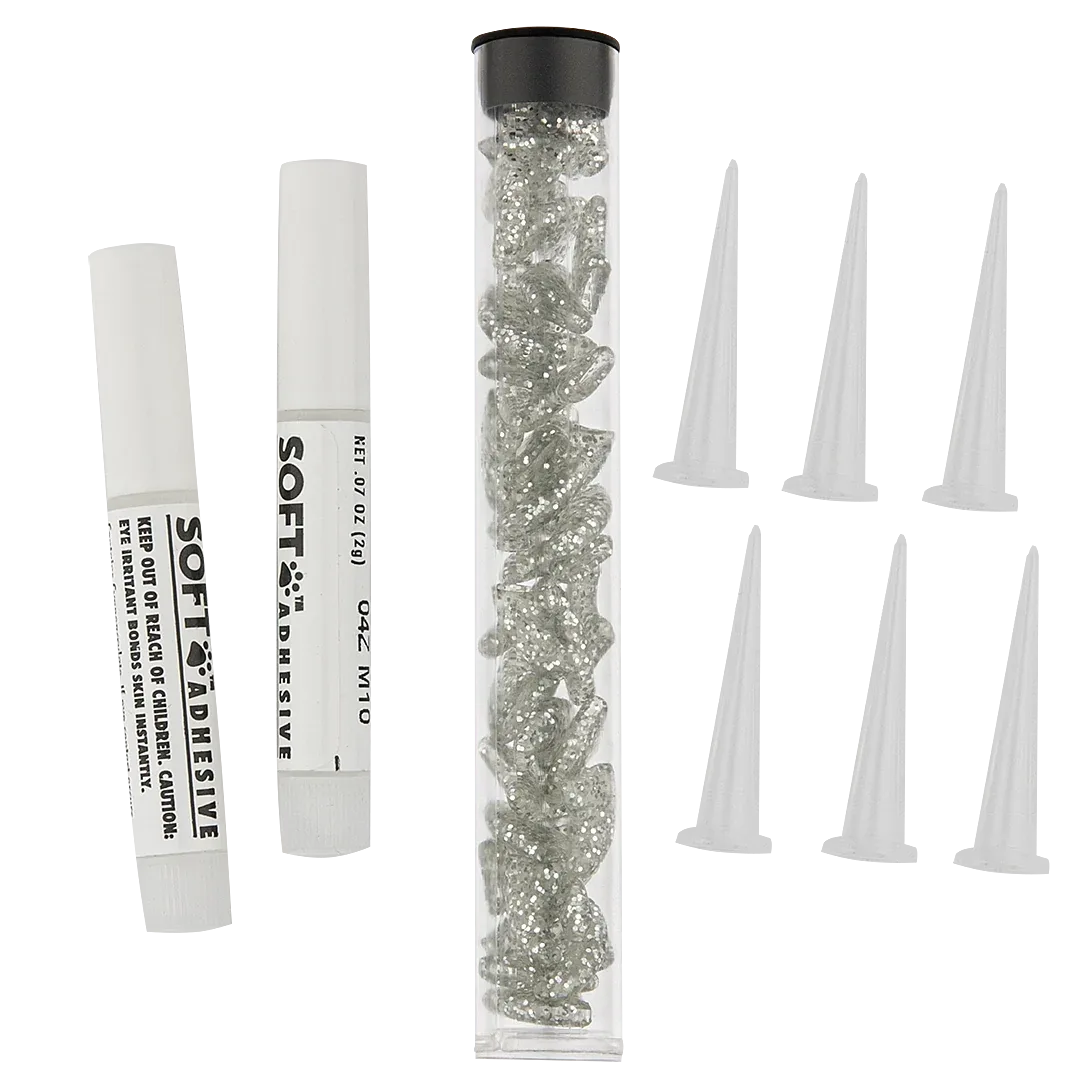 Silver Sparkle Feline Large Nail Caps by Soft Claws