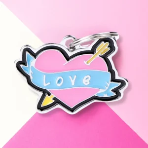 Love Struck Custom Heart Pet ID Tag