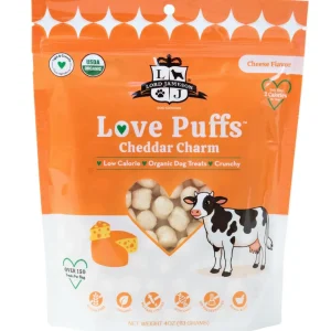 Crispy Orchard Love Puffs Cheddar Charm Organic Dog Treats