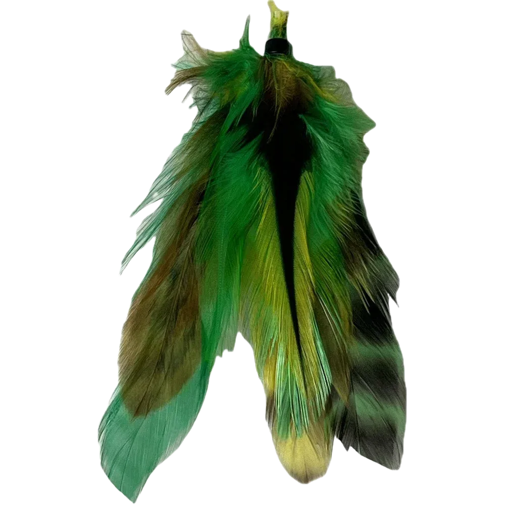 Feather Extension Green and Yellow (Pack of 10) by A Creative Collection - Image 2