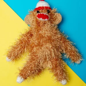 Sock Monkey Squeaky Dog Toy