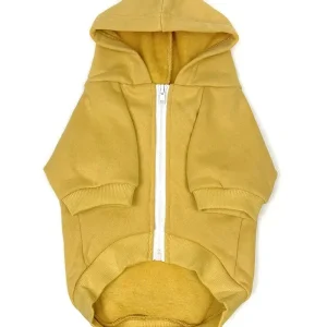 Zip Up Dog Hoodie in Mustard Yellow (FINAL SALE)