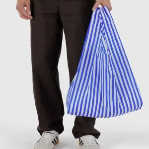 Blue Painted Stripe Standard Baggu