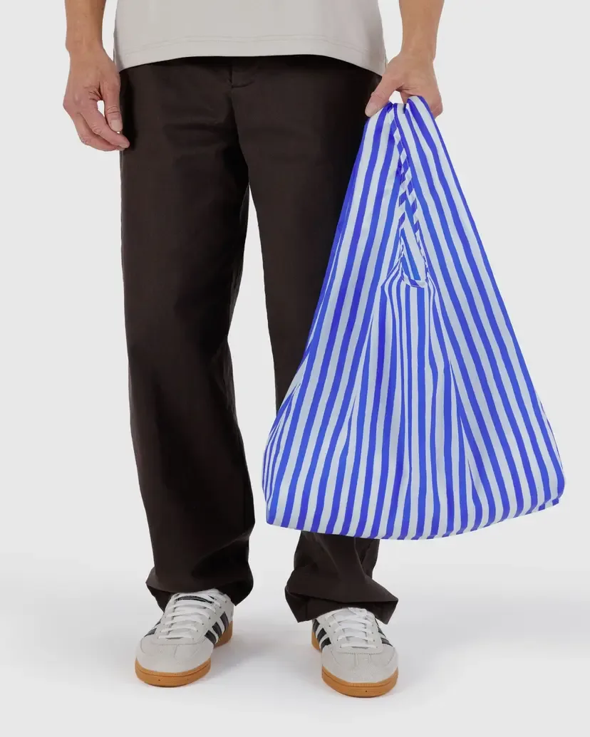 Blue Painted Stripe Standard Baggu