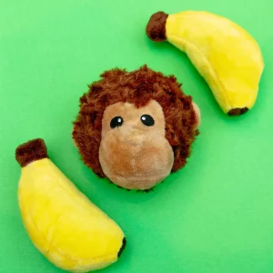Monkey + Banana EZ Squeaky Dog Toy Set