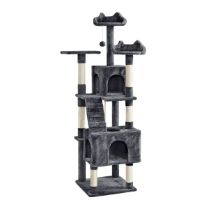 Yaheetech 72-in Multi-Level Cat Tree with 2 Condos, 3 Perches, Ladder and Scratching Posts