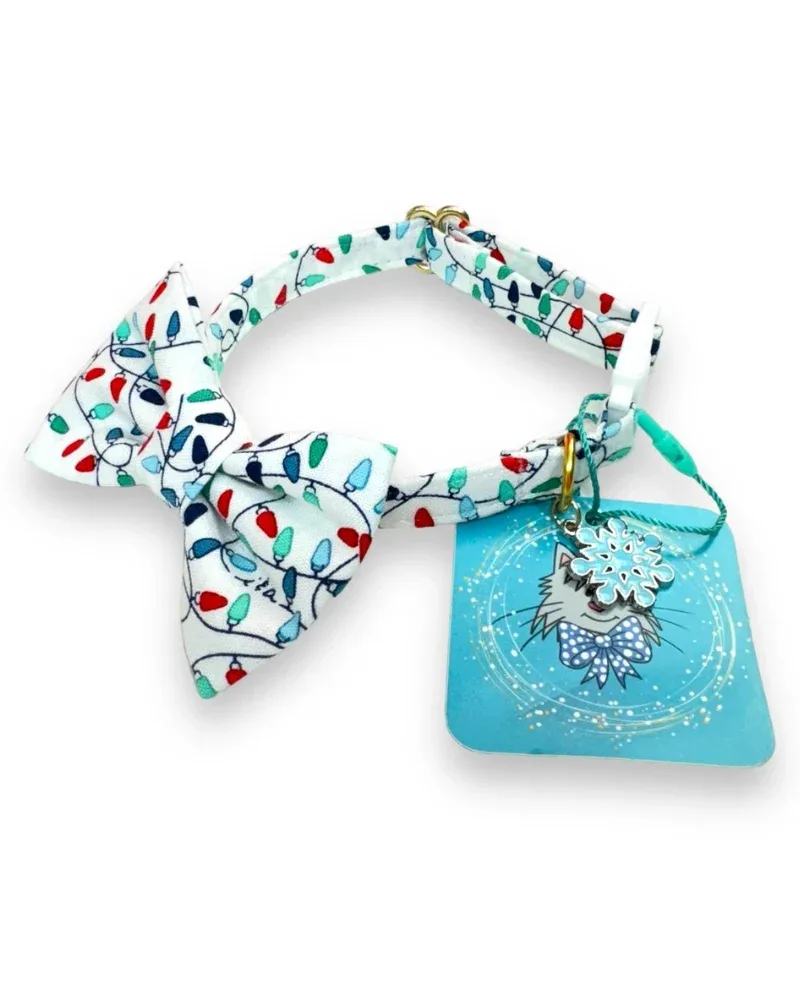 Christmas Lights Cat Collar and Bowtie Set (Made in the USA) - Image 2