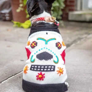 Day of the Dead Handknit Dog Sweater (FINAL SALE)