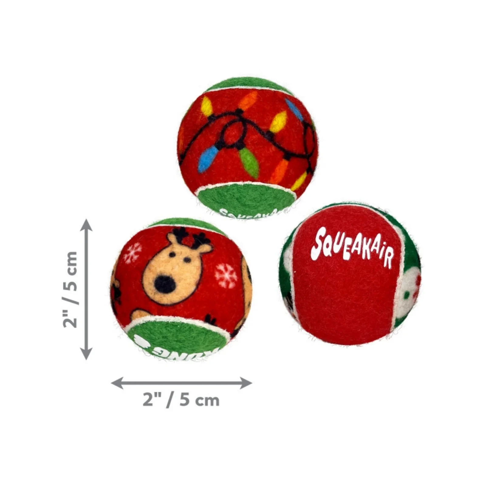 KONG Holiday SqueakAirs Dog Toy Balls Small, 6 ct - Image 2