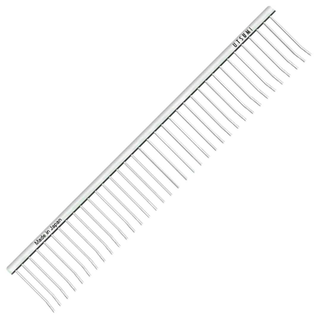 9.6" Curved Tip ECO Special #1 Comb Silver by Utsumi
