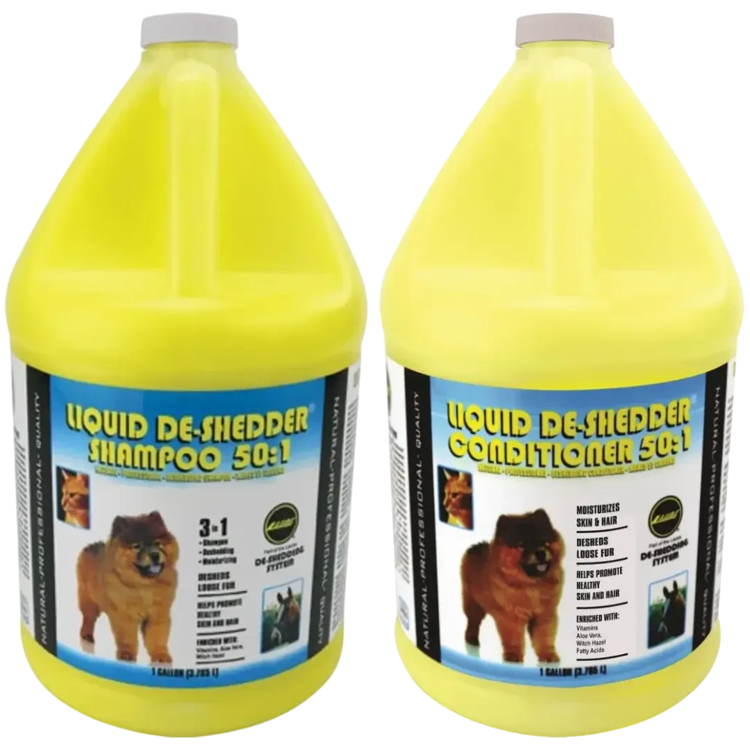 Liquid De-Shedder Shampoo and Conditioner Set Gallon by Wild Animal