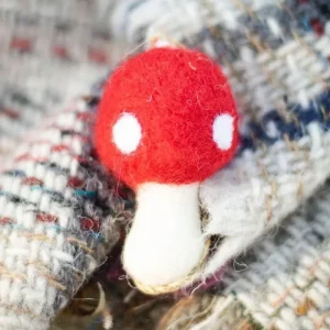 Red Amanita Mushroom Felt Toy for Dogs & Cats