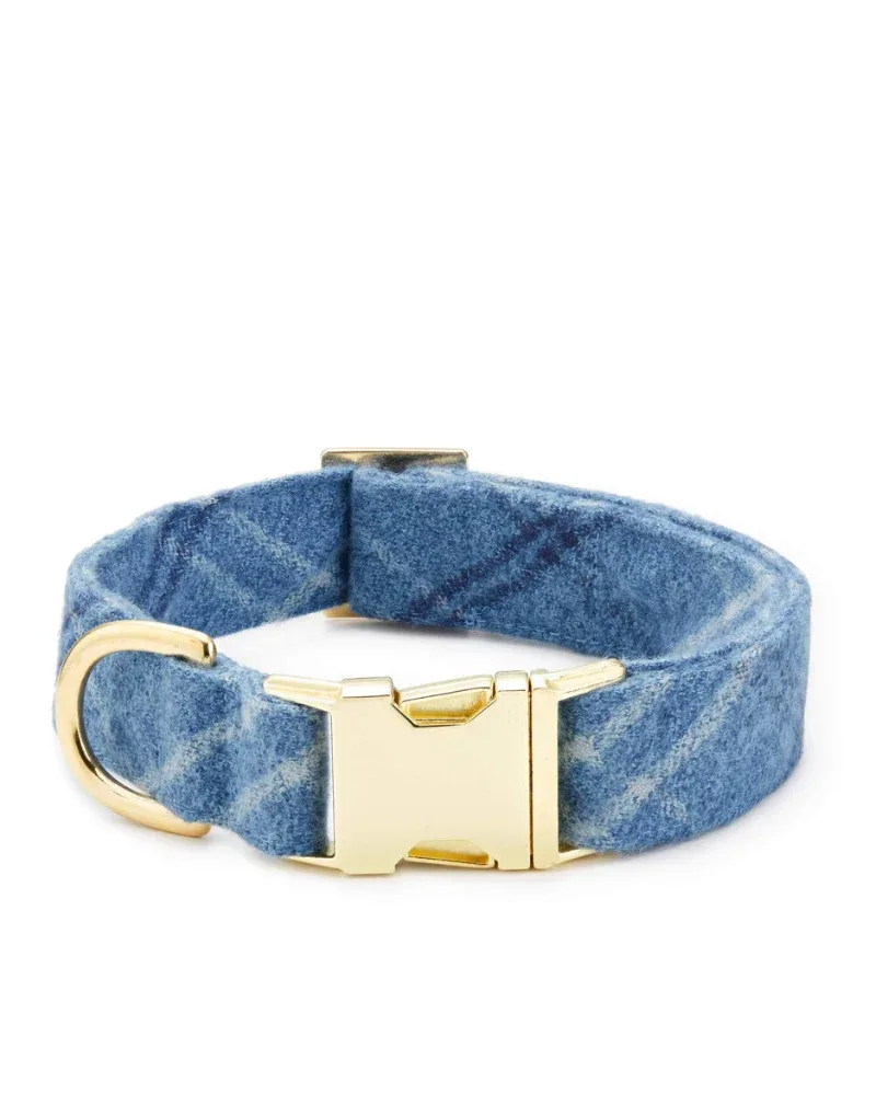 Harbor Plaid Flannel Dog Collar (Made in the USA)<>(FINAL SALE)