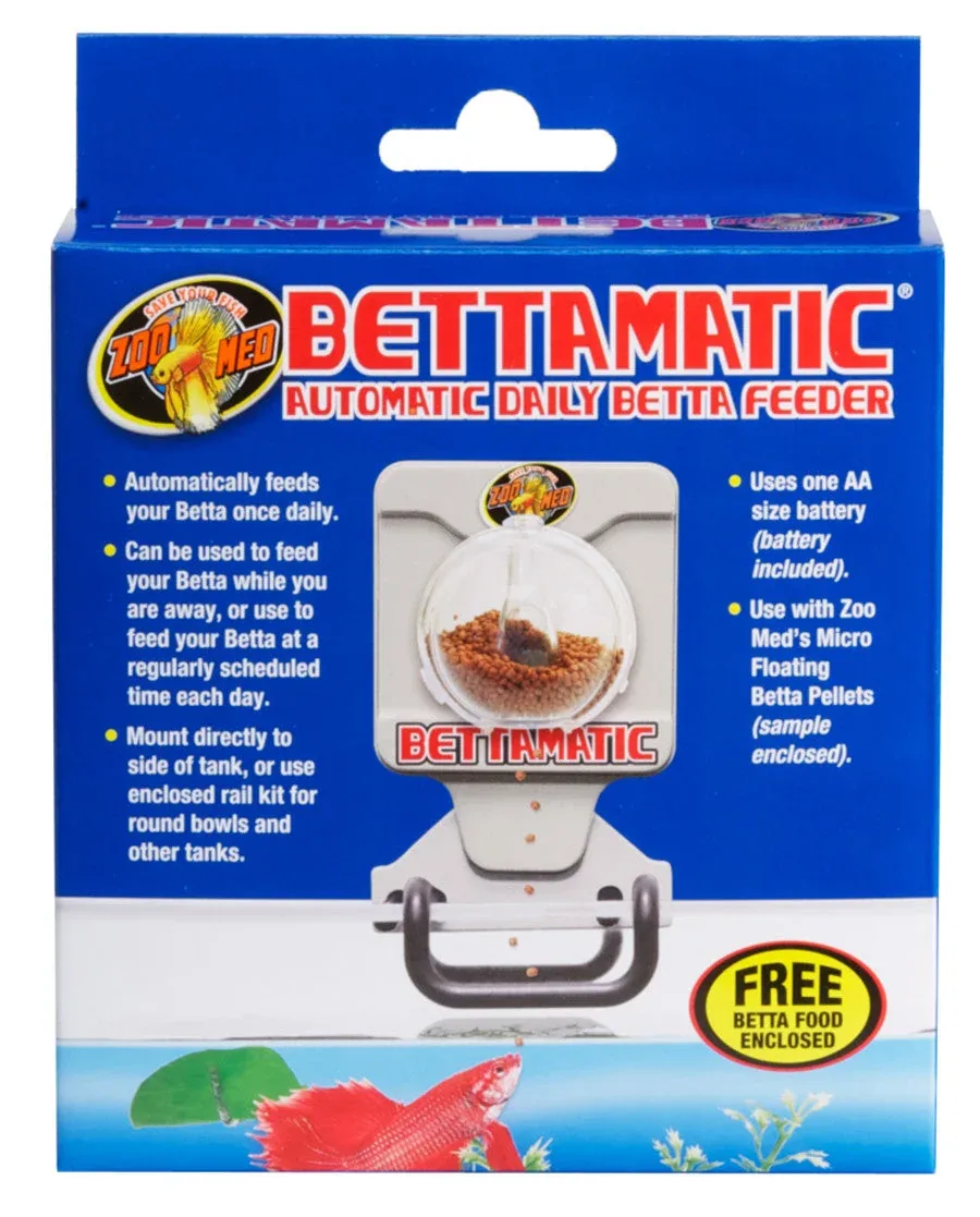 Zoo Med Bettamatic Automatic Daily Betta Fish Food Feeder White