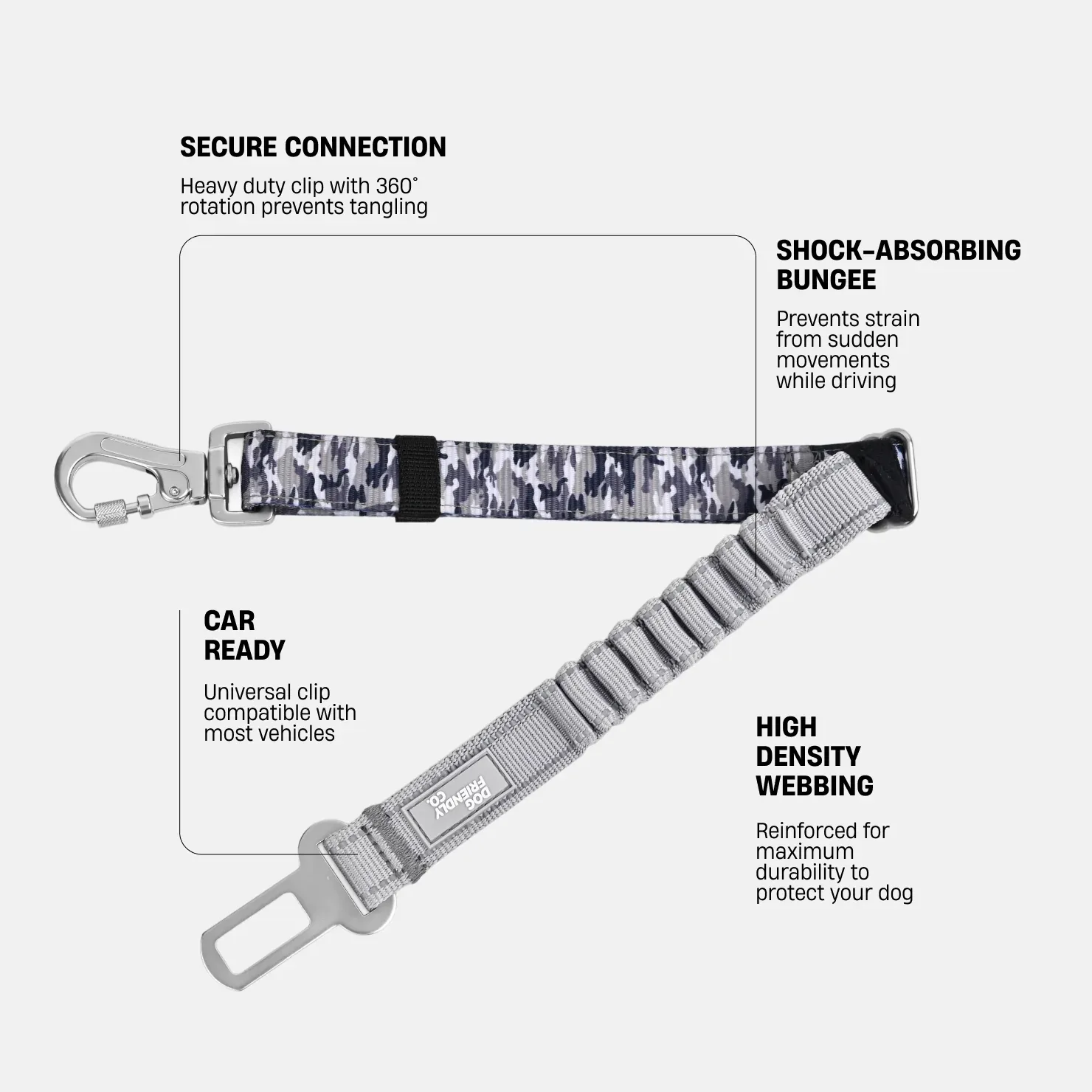 Dog Seat Belt - Grey Camo - Image 2