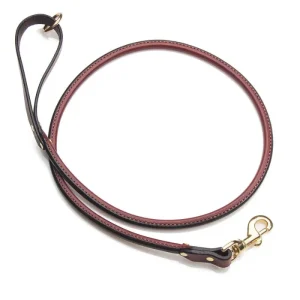 Rolled Leather Snap Dog Leash in Chestnut (4ft) (Made in the USA)