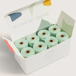 100% Compostable Dog Poop Bags (8 rolls)
