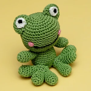 Fritz The Frog Organic Cotton Knit Dog Toy