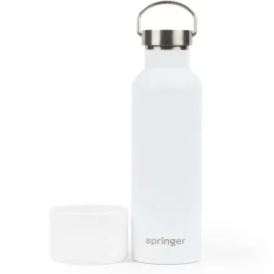 Dog & Me Water Bottle w/ Bowl in White (24oz)