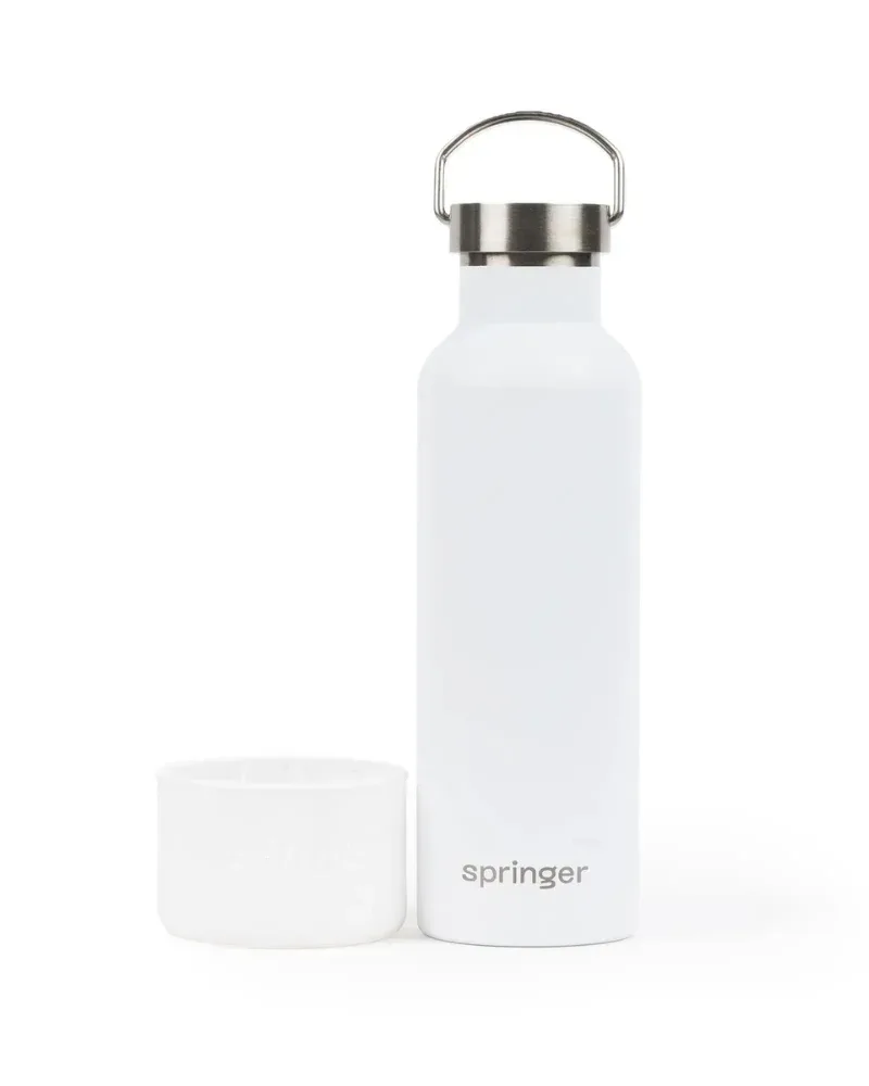 Dog & Me Water Bottle w/ Bowl in White (24oz)