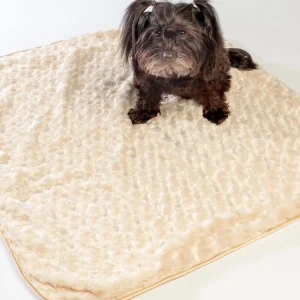 Rosebud Dog Blanket in Tan (Made in the USA) (FINAL SALE)