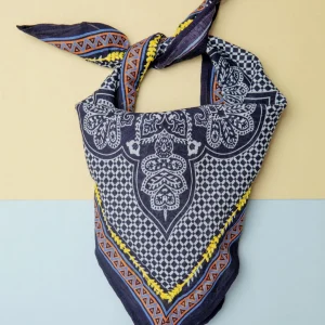 Abstract Navy Paisley Dog Bandana